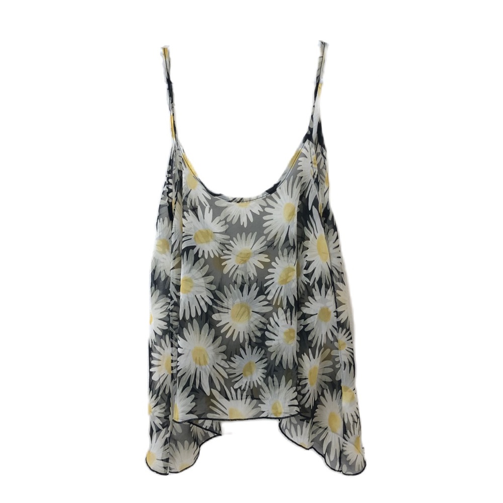 Brandy Melville Floral Daisy Flowy Tank Top One Size